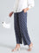 Navy Woven Viscose Printed Palazzo