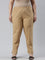 Women Solid Wheat Cotton Pencil Pant