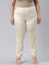 Women Solid Light Beige Mid Rise Shiny Pants