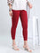Bright Red Cotton Stretch Cropped Leggings