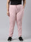 Women Solid Cotton Baby Pink Cuffed Joggers