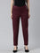 Women Dark Wine Chinos Trousers