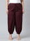 Women Solid Dark Wine Cotton Cropped Salwar