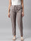 Women Solid Ebony Grey Comfort Fit Cotton Pants