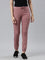 Women Solid Cotton Dusty Pink Cuffed Joggers