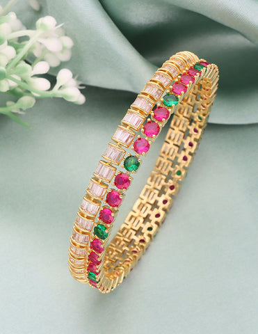 Designer Zircon Gold Plated Bangles ZBGL11010