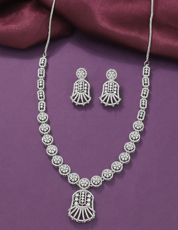 Designer Zirconia Crystal Elegance Necklace Set