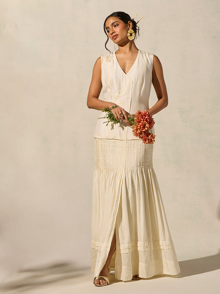 Embroidered Dress - Ivory