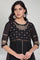 Black Jacquard Mock Layered Dress