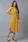 Mustard A-Line Dress With Tassle Tie-Up