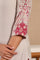 Light Pink Round Neck Rayon Straight Kurta with Floral Print on Sleeves & Button Tab