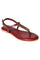 W Red Embroidered Almond Toe Flat-Wdelilah