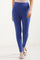 Blue Solid Skinny Fit Cotton Tights With Elasticated Waistband