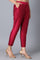 Pink Solid Straight Fit Woven Pants With Elasticated Waistband