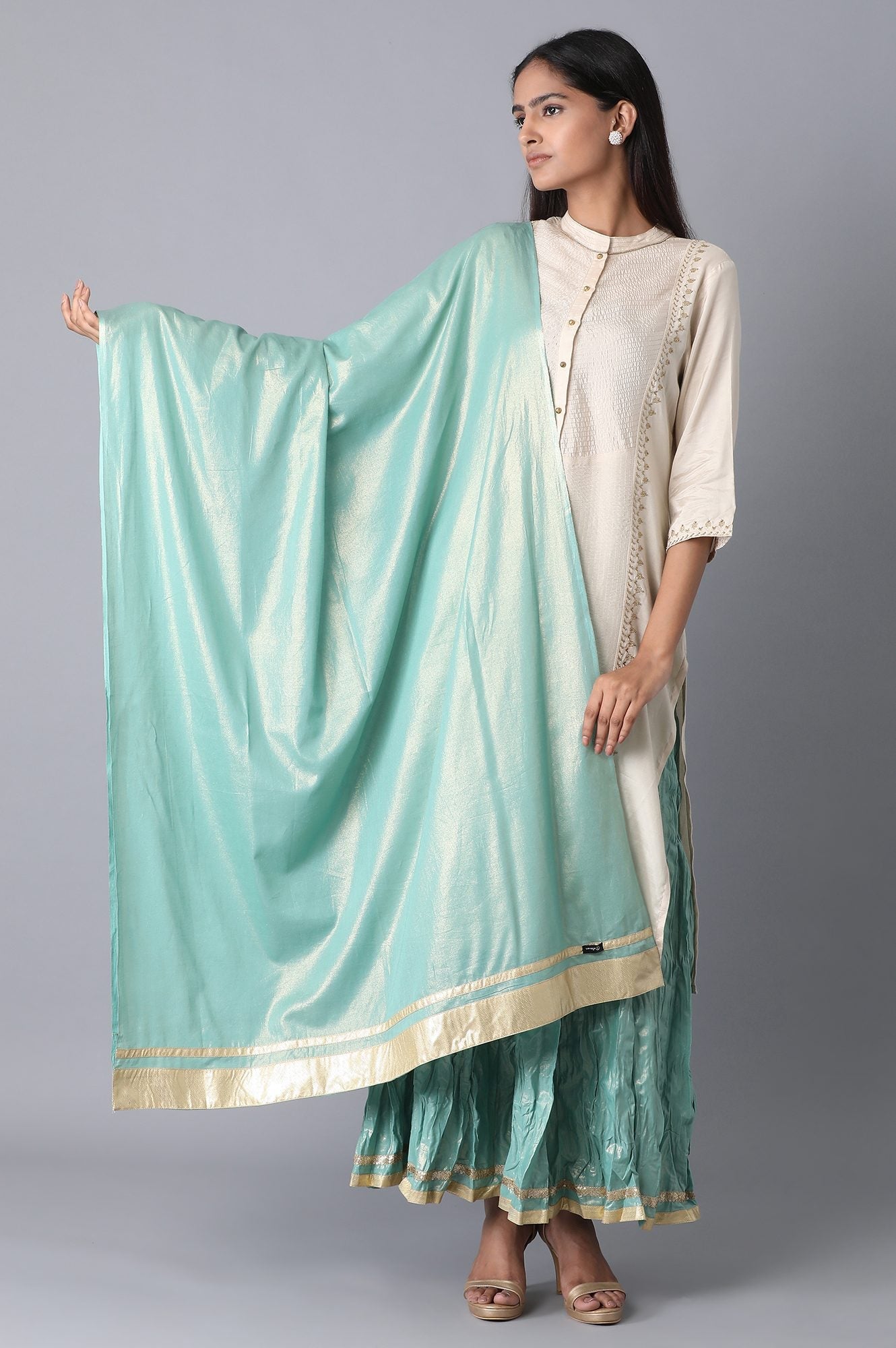 Blue Voile Dupatta