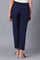 Blue Solid Trousers