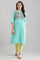 Blue Band Collar Yarn-dyed kurta