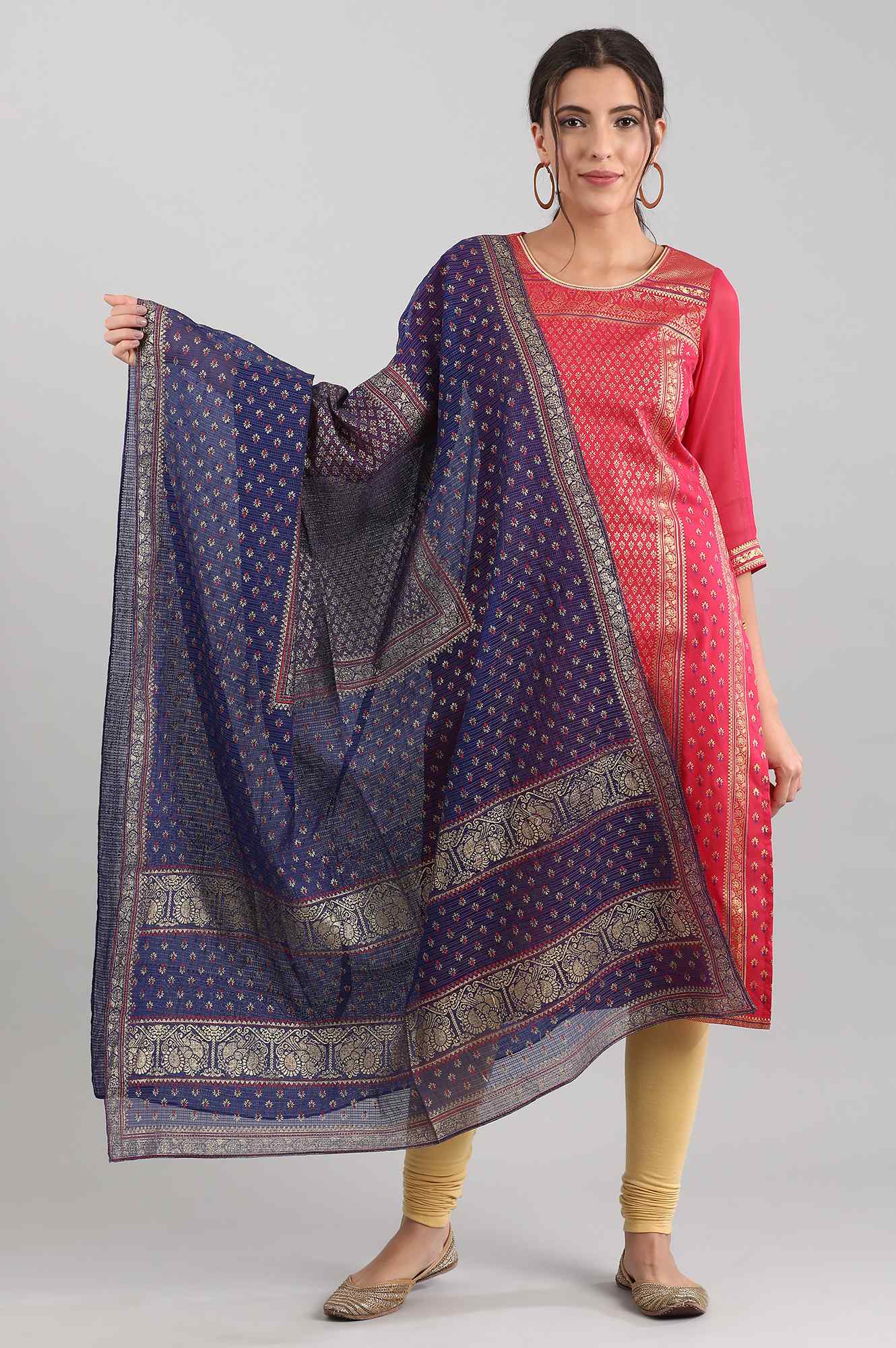 Blue Printed Dupatta