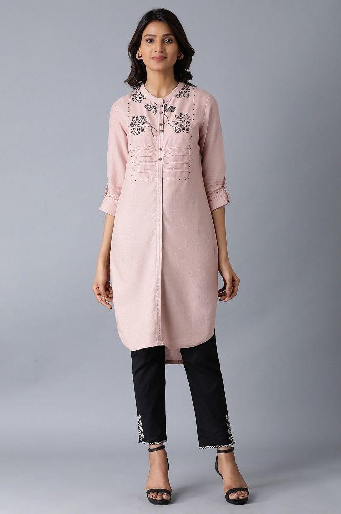 Pink Straight kurta