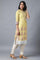 Yellow Mandarin Neck Printed Livaeco kurta