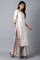 Ecru Round Neck Polka Dot kurta