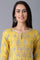 Yellow Round Neck Tiered Festive Dress