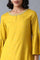 Yellow Round Neck Embellished kurta