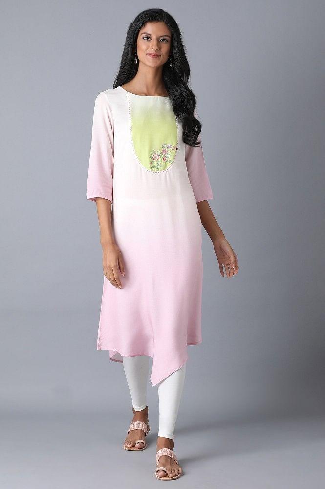 Bubblegum Pink Asymetric kurta