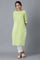 Green Round Neck Solid kurta