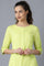 Yellow Round Neck Solid kurta