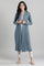 Blue Round Neck Winter kurta