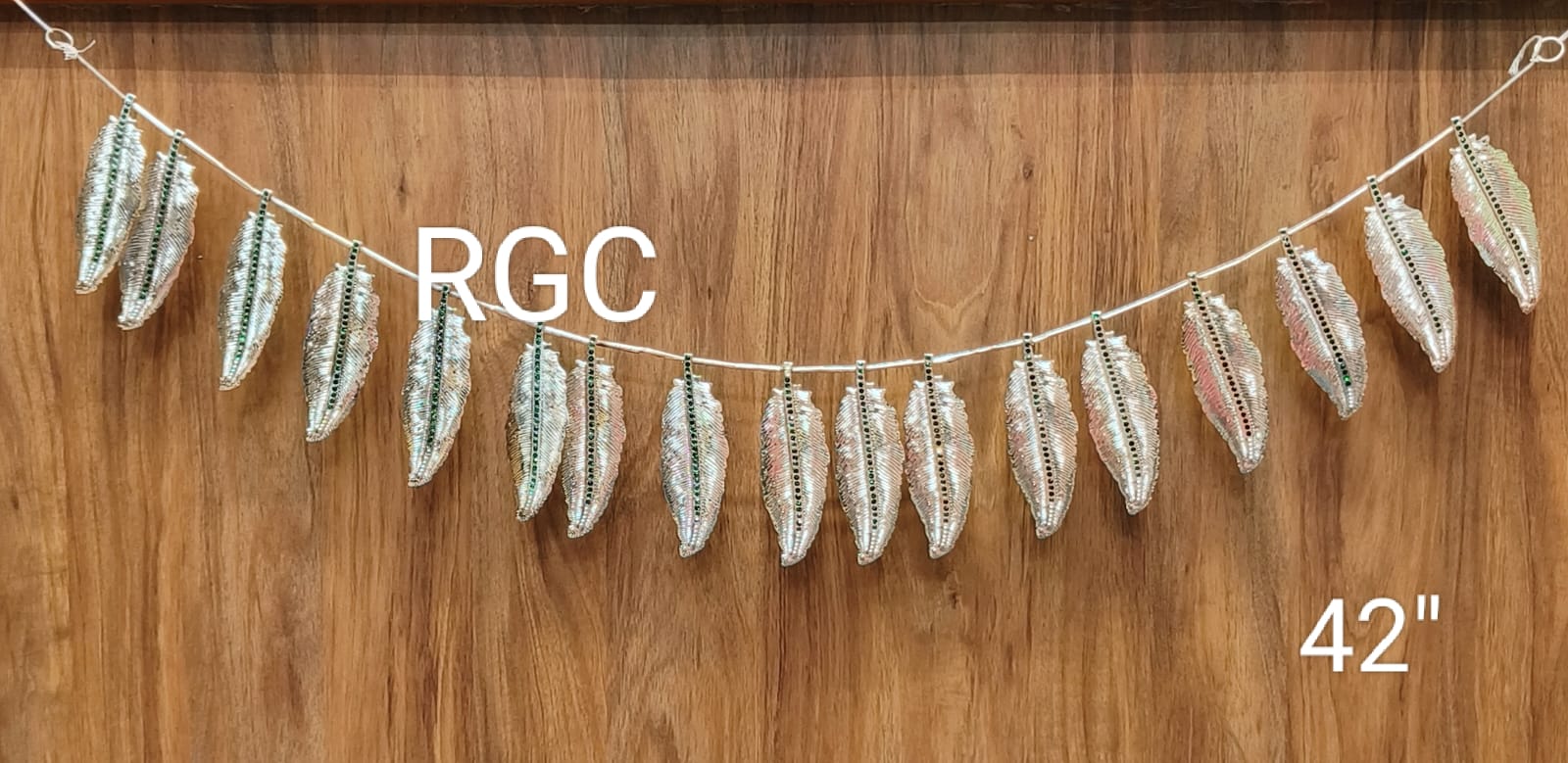 RGC German Silver Stone Mango Leaf Toran