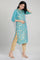 Blue Foil Print kurta