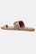 Ecru Embroidered Round Toe Flat-SGul