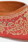 Rust Square Toe Embroidered Flat-Snazish