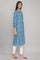 Adriatic Blue kurta with Gather Details