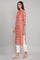 Light Pink Printed Button Down kurta