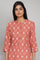 Light Pink Printed Button Down kurta