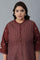 Brick Red Printed Straight kurta