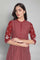 Brick Red Printed Straight kurta