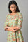 Light Green Embroidered Flared Dress