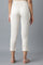 Beige Solid Straight Fit Cotton Trousers With Elasticated Waist