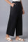 Black Solid Straight Fit Tencel Palazzo With Elasticated Waist