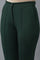 Bottle Green Solid Straight Fit Trousers With Pintuck Detail