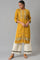 Yellow Embroidered and Printed Shirt kurta