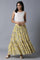 Yellow Georgette Tiered Skirt