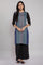 Black And Blue Dobby kurta