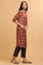 Rust Ajrakh Print Mid-length kurta