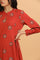 Red Hand Block Print kurta