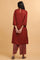 Red Solid kurta in Lustrous Modal Satin